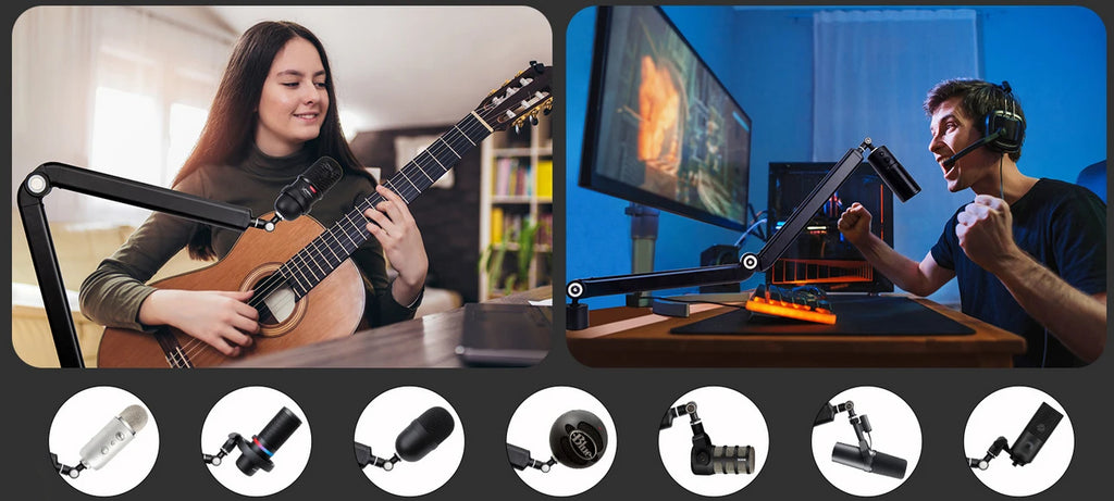 Adjustable Heavy Suspension Boom Microphone Stand for SM7B K688 K658 AM8 Condenser Microphone Recording Studio Scissor Arm Stand