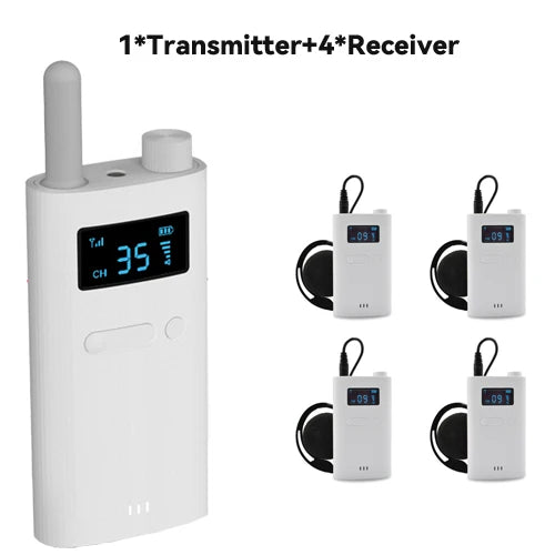 Tebe 2.4G Wireless Tour Guide System with Microphone Portable Audio Transmitter Receiver for Church Excursion Museum Conference