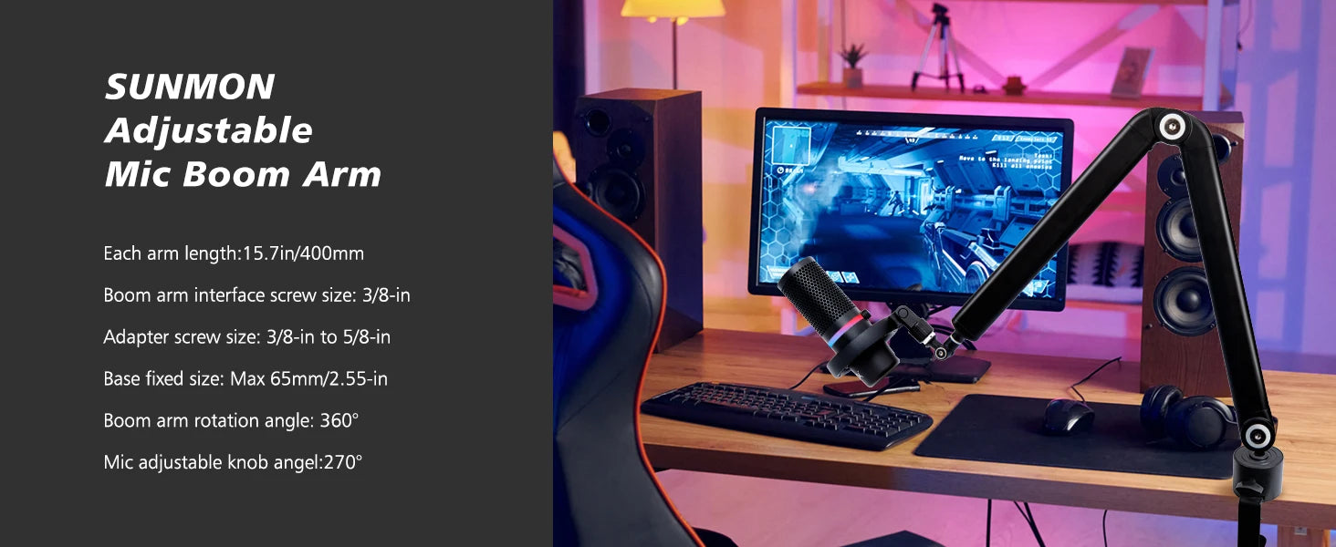 Adjustable Heavy Suspension Boom Microphone Stand for SM7B K688 K658 AM8 Condenser Microphone Recording Studio Scissor Arm Stand