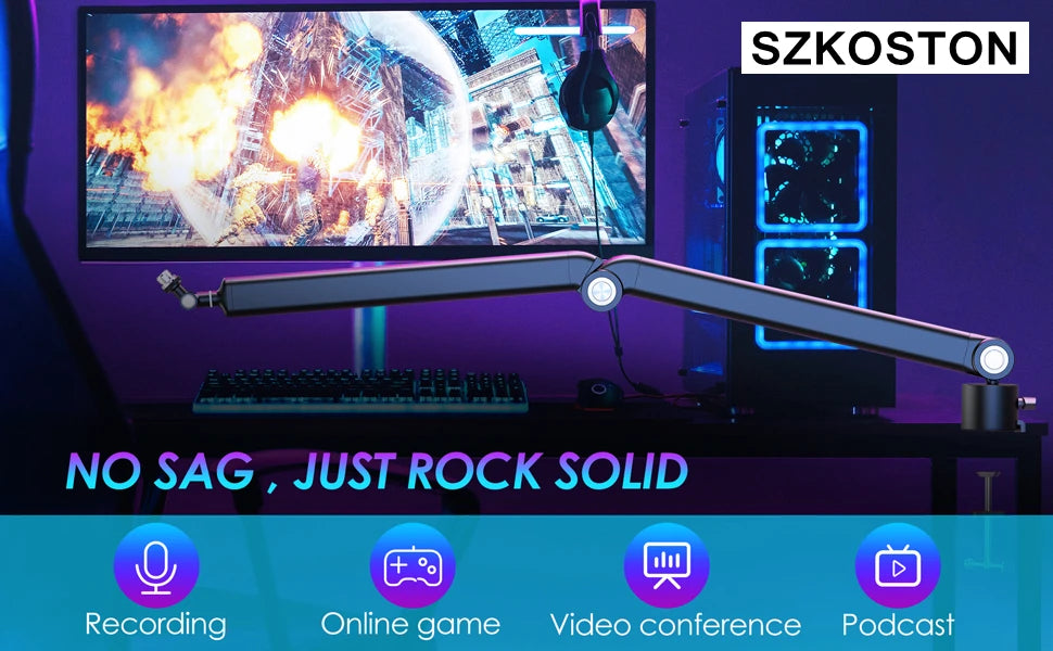 Adjustable Heavy Suspension Boom Microphone Stand for SM7B K688 K658 AM8 Condenser Microphone Recording Studio Scissor Arm Stand