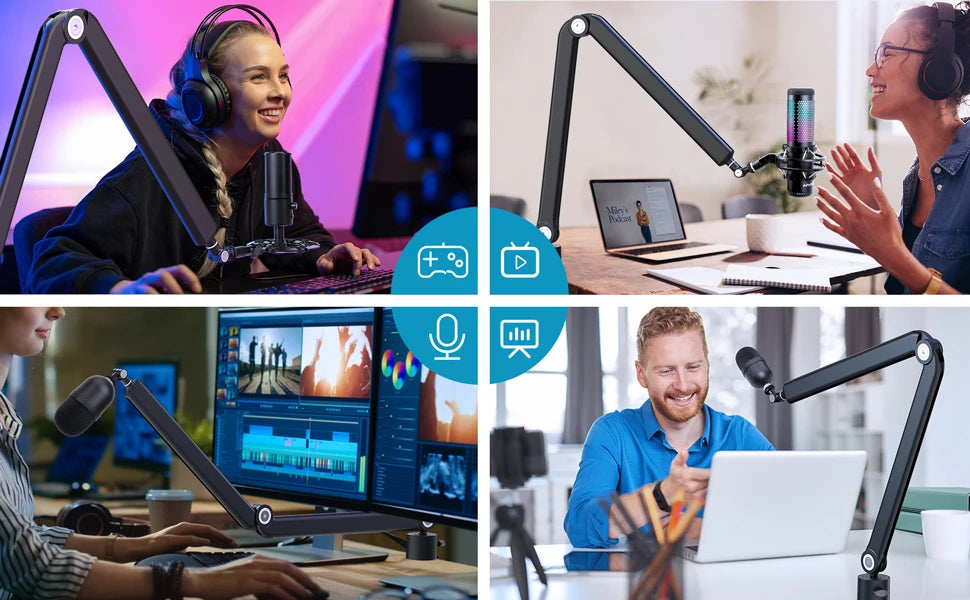 Adjustable Heavy Suspension Boom Microphone Stand for SM7B K688 K658 AM8 Condenser Microphone Recording Studio Scissor Arm Stand