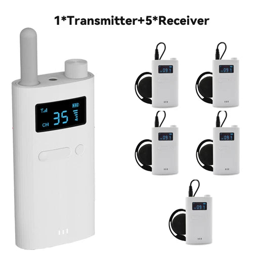 Tebe 2.4G Wireless Tour Guide System with Microphone Portable Audio Transmitter Receiver for Church Excursion Museum Conference