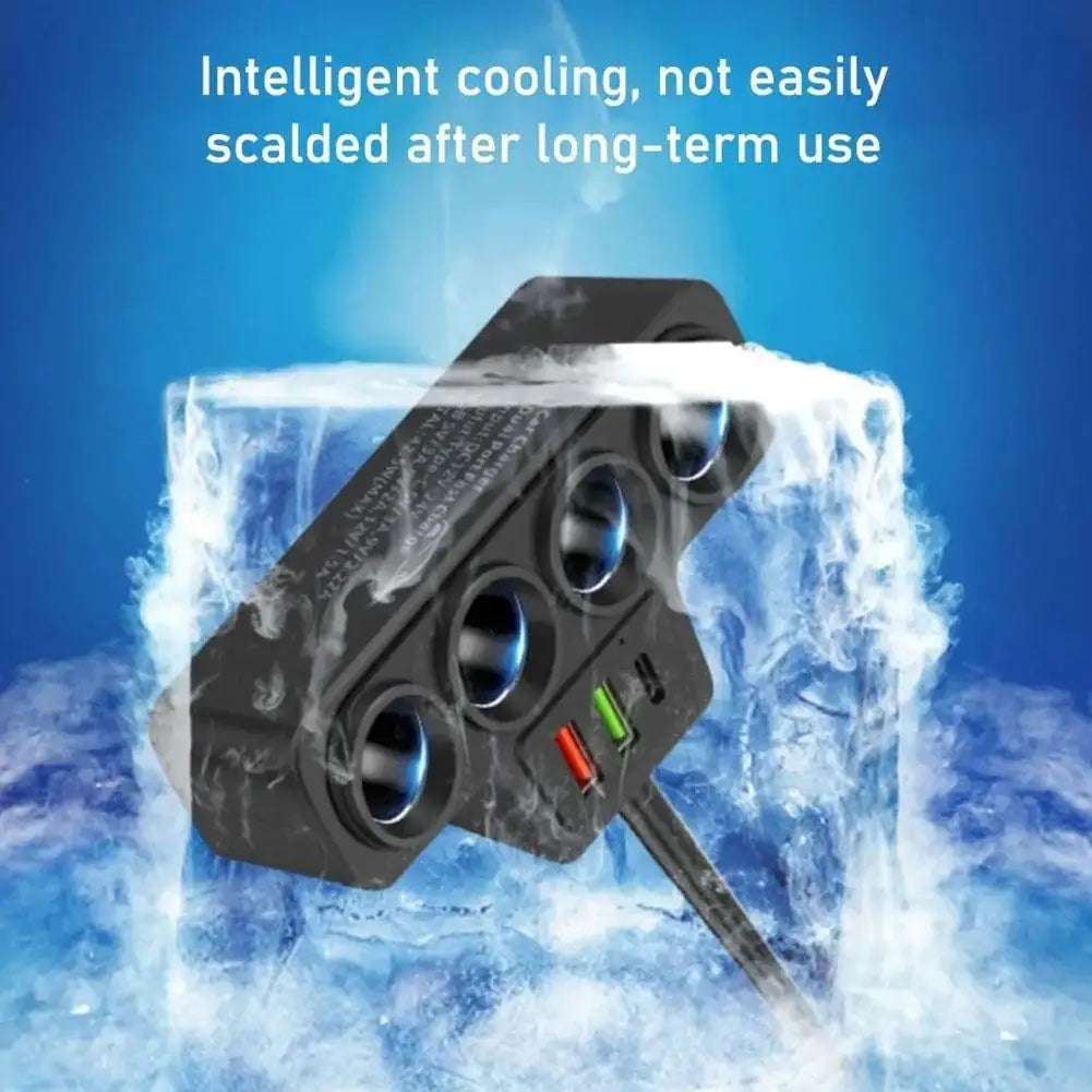 120W 4 Port USB Charging Socket Cigarette Lighter Splitter Quick Charge 12V 24V For Phone IPad 3.0 Car Charger Adapter